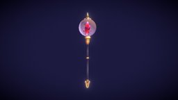 【Magic Staff】 magical, weapon, handpainted, low-poly, stair