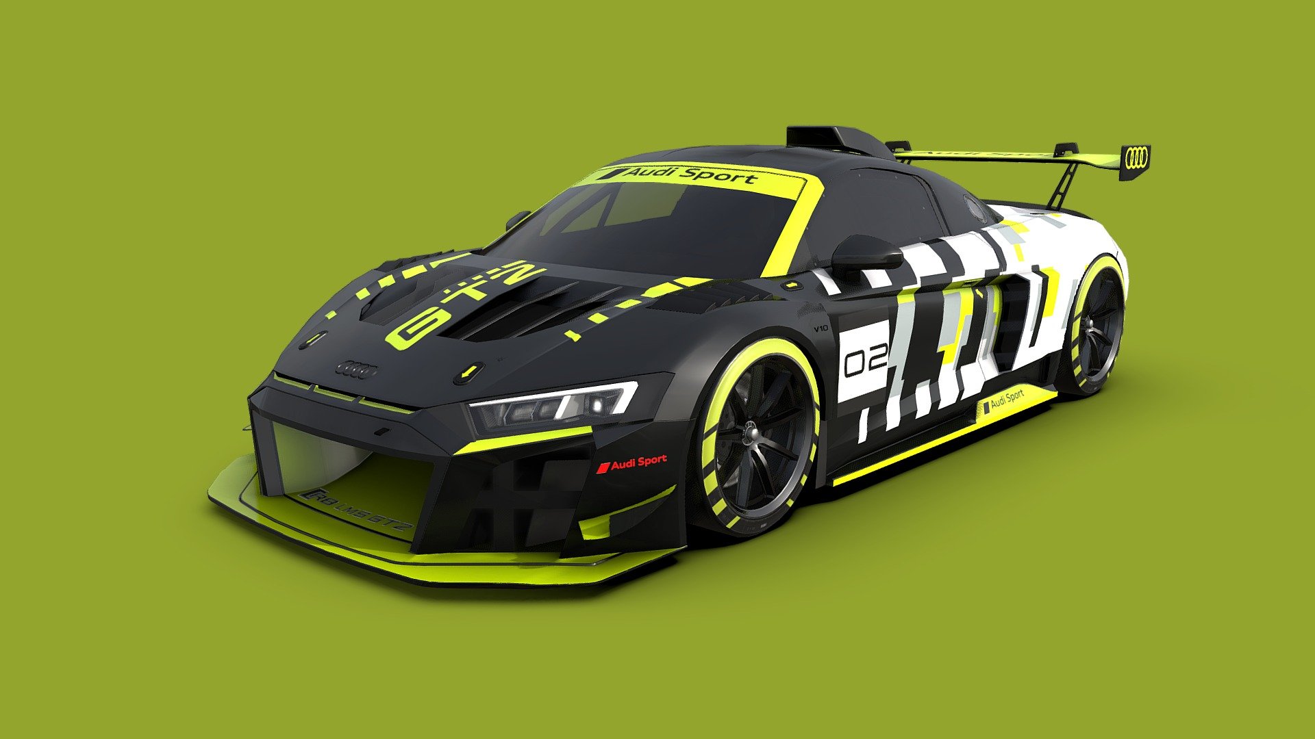 Audi_R8_GT2 model made for GTManager mobile Game 3d model