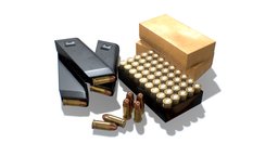 45 ACP Ammo Pack lod, unreal, 45, cryengine, pack, acp, ready, ammo, stock, props, android, ios, anaconda, urp, unity, asset, game, 3d, pbr, low, poly, model, mobile, colt, hdrp
