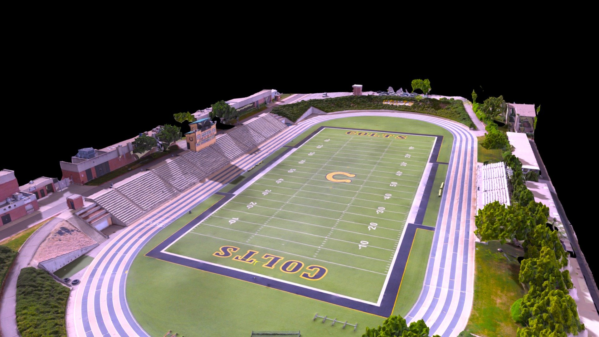 3d model of Cottonwood High School football stadium. created using drones to collect aerial data 3d model
