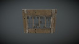 Old factory window window, old, game-ready, game-asset, old-house