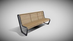 Park Bench 03 wooden, bench, garden, exterior, urban, seat, park, public, sidewalk, design, city, wood, street, oudoor