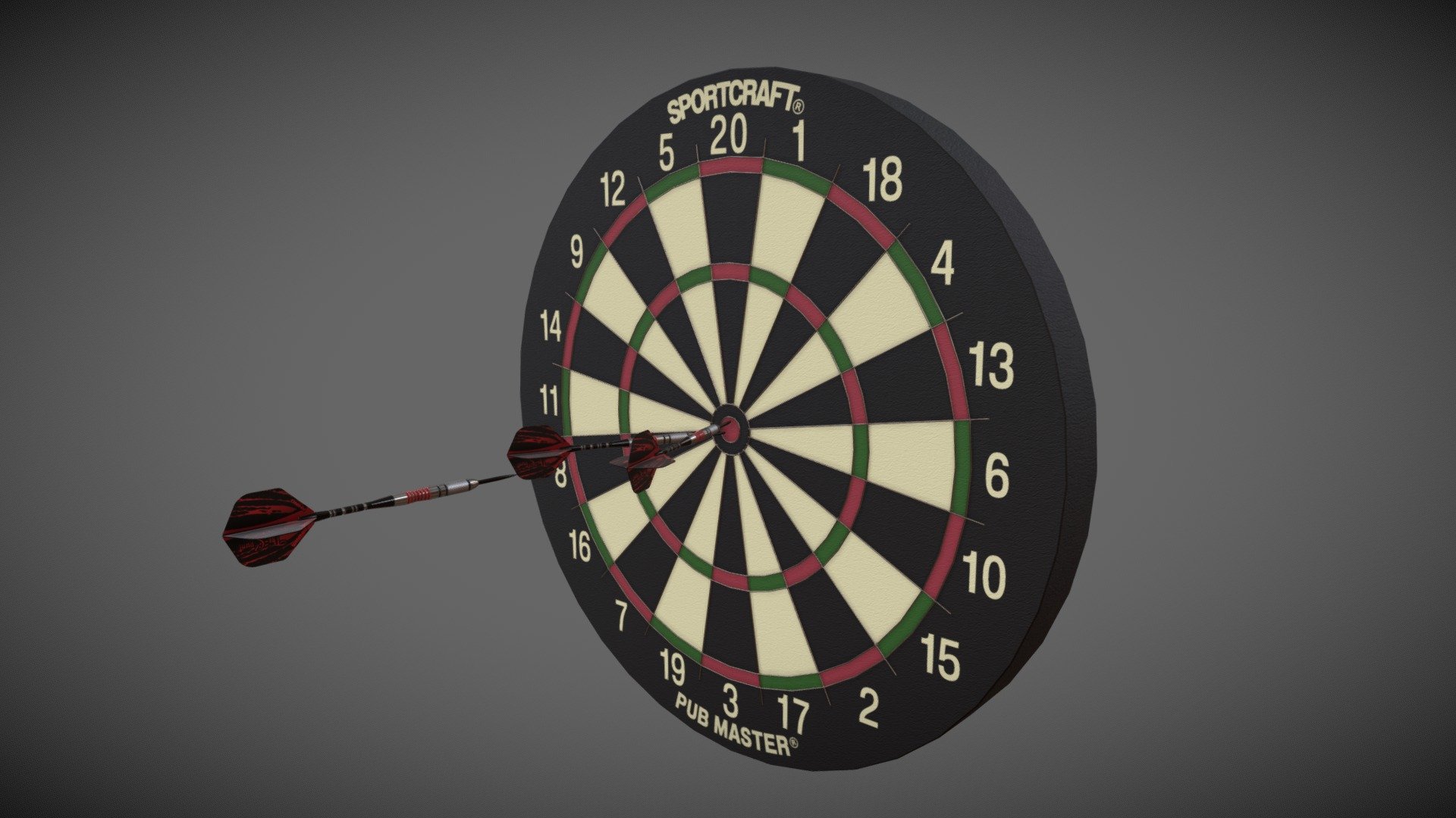 Dartboard Sportcraft High Poly



File formats: 3ds Max 2012,  FBX



This model contains PNG textures(4096x4096):

-Base Color

-Metallness

-Roughness



-Diffuse

-Glossiness

-Specular



-Normal

-Ambient Occlusion - Dartboard Sportcraft High Poly - Buy Royalty Free 3D model by fade_to_black 3d model