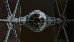 Star Wars lowpoly TIE Fighter w/ visible cockpit