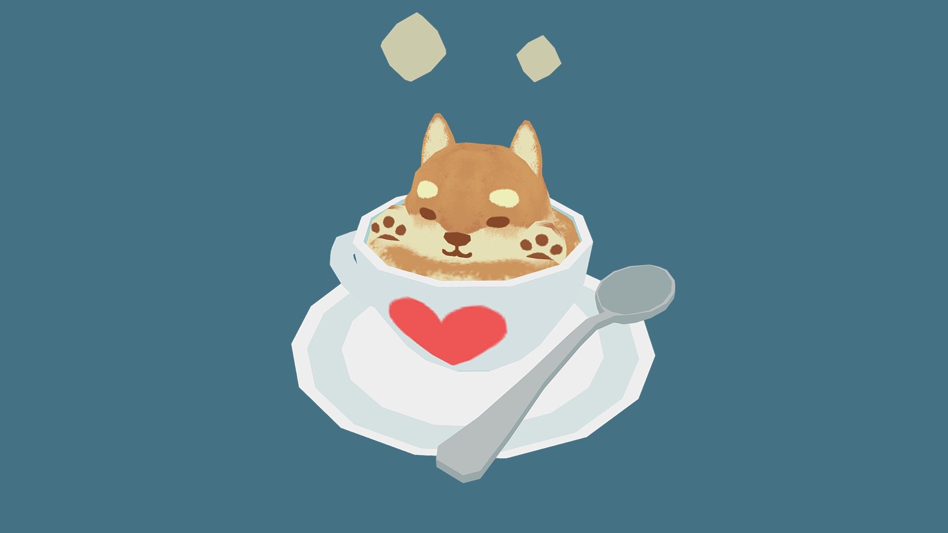 Or maybe it's a shiba latte. Wanted to create something similar to the foam latte art pictures I see all the time 3d model