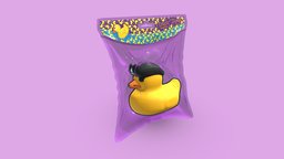 Cartoon Rubber Duck toy, paint, painted, duck, modeled, rubber, substancepainter, cartoon, game, 3d, blender, art, gameart, model, free, pirate, abstract, download