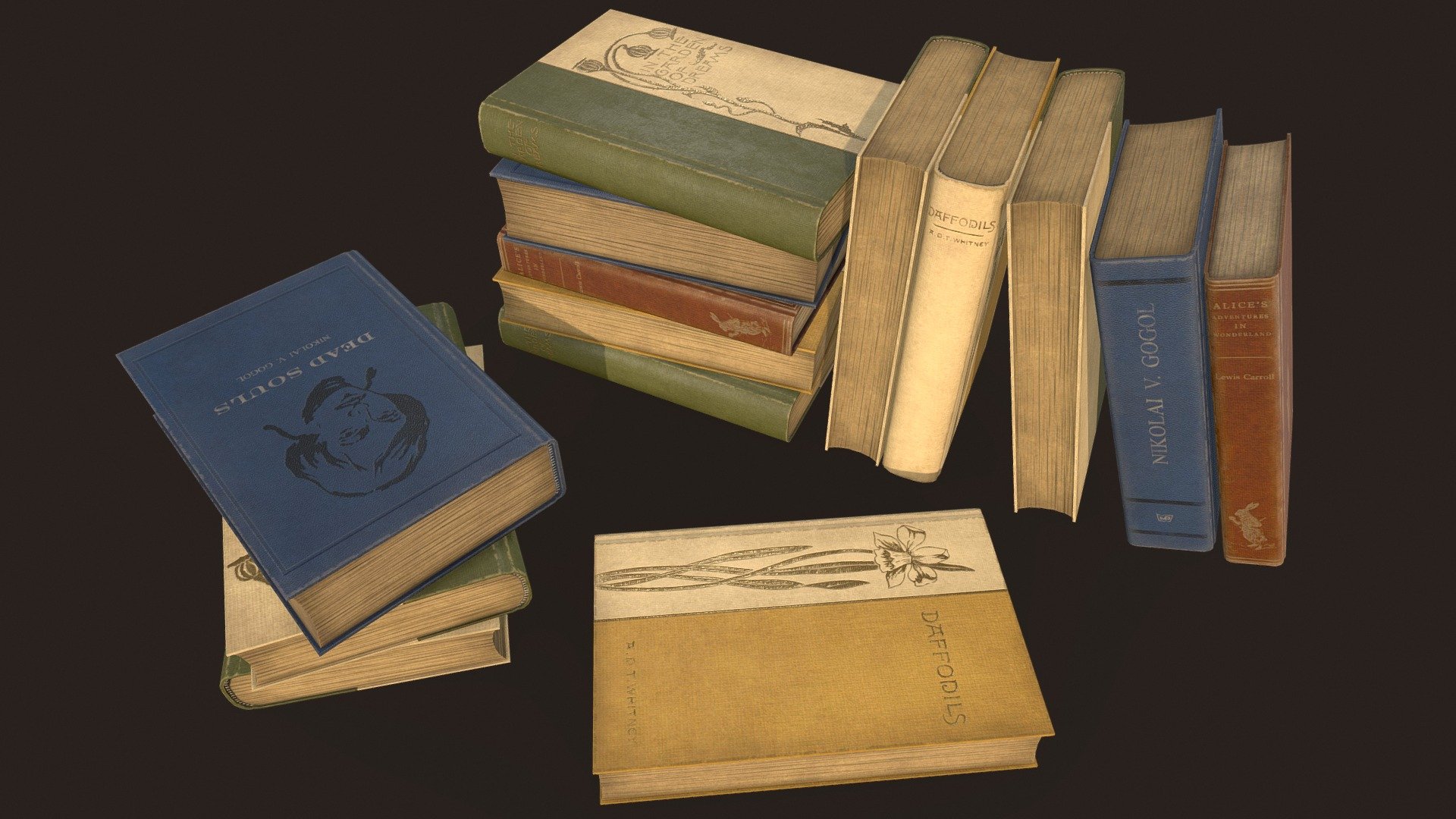 Old Books it's a lowpoly game ready set of books with unwrapped UVs and PBR textures.

This set includes 4 different books (4 meshes and 1 material). 

UVs: channel 1: overlapping; channel 2: non-overlapping (for baking lightmaps).

Formats: FBX, Obj. Marmoset Toolbag scene 3.08 (.tbscene) Textures format: TGA. Textures resolution: 2048x2048px.

Textures set includes:




Metal_Roughness: BaseColor, Roughness, Metallic, Normal, Height, AO.

Unity 5 (Standart Metallic): AlbedoTransparency, AO, Normal, MetallicSmoothness.

Unreal Engine 4: BaseColor, OcclusionRoughnessMetallic, Normal.



Artstation: https://www.artstation.com/tatianagladkaya

Instagram: https://www.instagram.com/t.gladkaya_ - Old Books - 3D model by Tatiana Gladkaya (@tatiana_gladkaya) 3d model