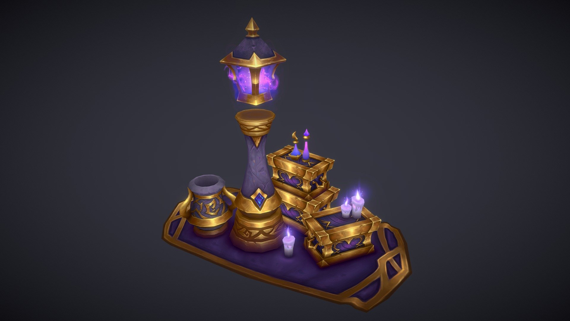 I made this prop kit inspired  in the Void elfs from wow, hope you like it! - Void elf prop kit - Buy Royalty Free 3D model by BrunoParrela 3d model