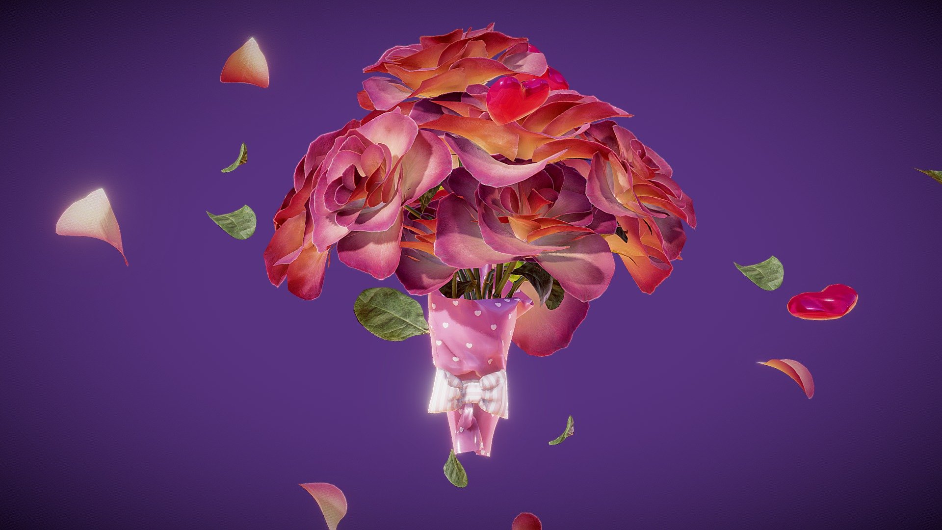 Valentines days cringe flower bouquet :D - Bouquet - Download Free 3D model by naira001 3d model