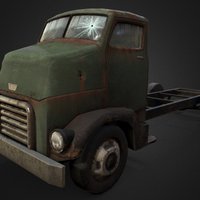 Old Truck truck, abandoned, wreck, rusty, rusted, gmc, coe, vehicle, pbr, lowpoly