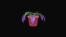 Stylized Alien Plant Pot plant, alien, lowpoly, sci-fi, stylized