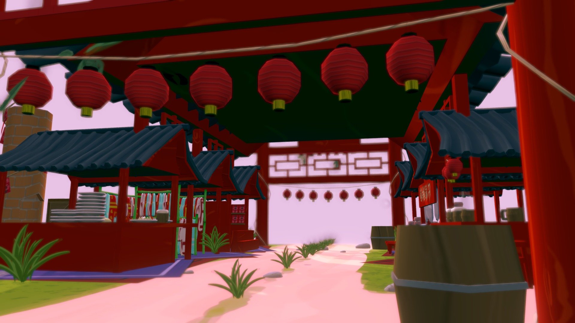 Chinese Marktet for my Game Art 1 end-assignment 3d model