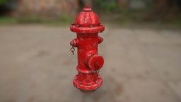 Fire Hydrant (High Poly) urban, fireman, fire, water, hydraulics, allegorithmic, substancepainter, substance, blender, pbr, gear