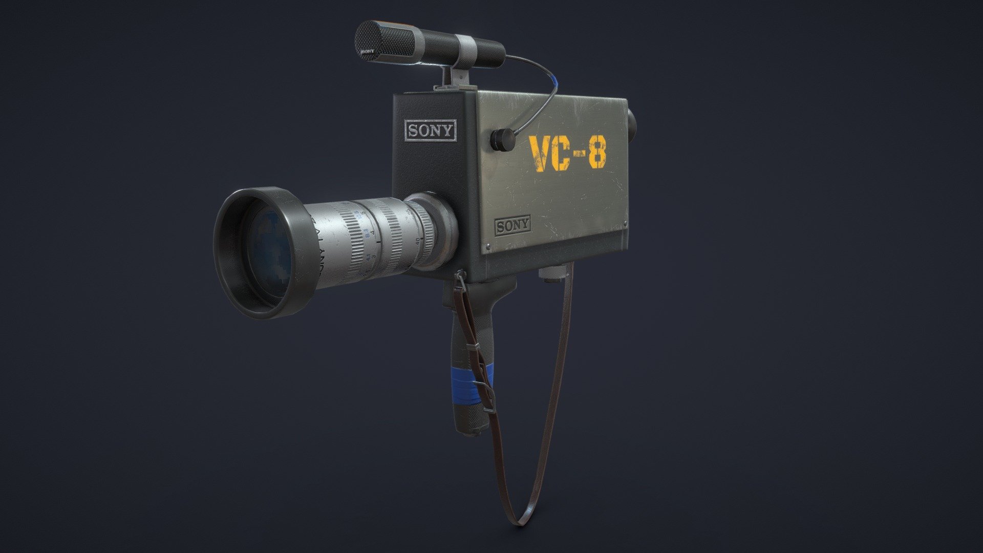 **Old camera from 1965 3D model **

Can be used like game prop in Unity, UE4 etc. Has PBR Metalness texture set. 


Additional files contains:



Marmoset Toolbag preview scene with this model.

Five texture maps (Albedo, Metalness, Roughness, Normal_DirectX, AO. (size 2048x2048)

Model format .OBJ .FBX
 - Videocorder Sony DVK-2400 - Buy Royalty Free 3D model by Fayruso 3d model