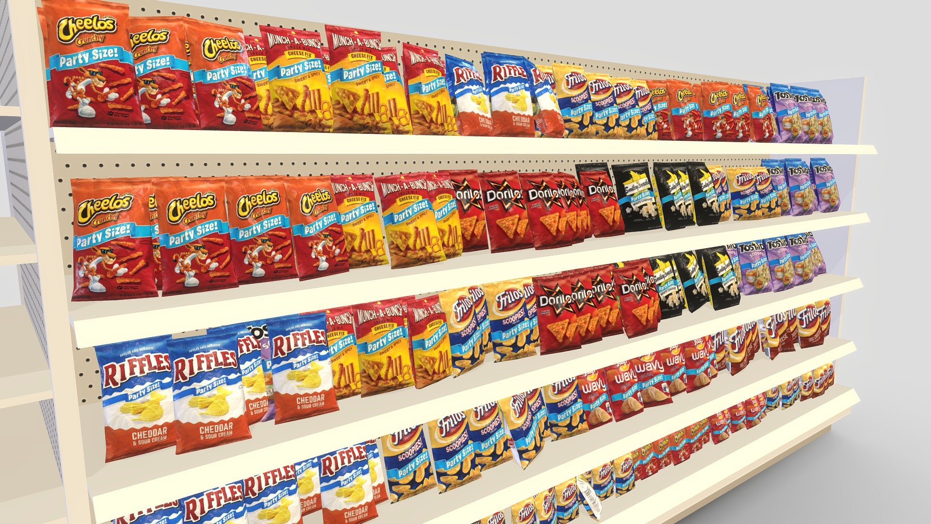 Grocery Store Chips Pack - Low-poly VR / AR Assets




The pack comes with everything you see here 

All of the bags of chips share a texture map 

Included are Diffuse, Normal, Specular and AO maps

All maps are 2048 x 2048 resolution

More grocery store products here: https://skfb.ly/6STLt - Chips Shelf - Buy Royalty Free 3D model by Marc Wheeler (@mw3dart) 3d model