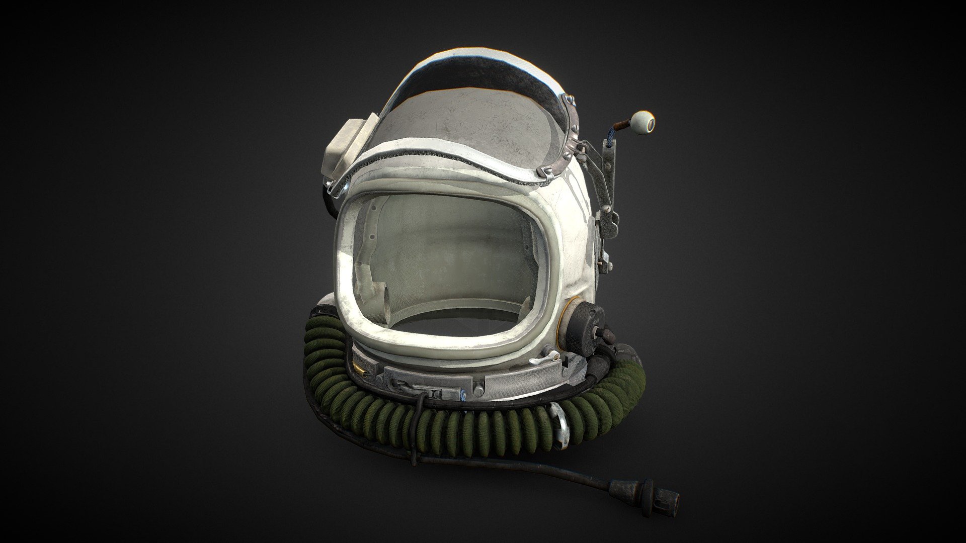 Something to challenge me! Model of a Russian Cosmonaut Helmet.

Modelled in 3DSMax and textured using Substance Painter 3d model