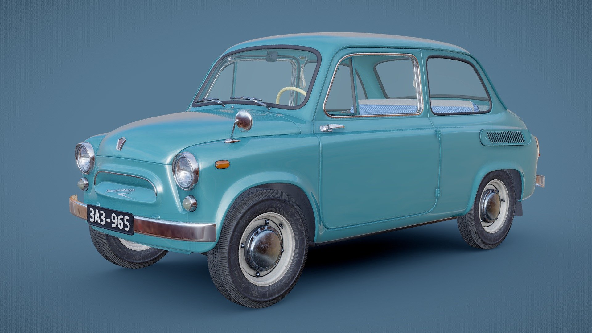 Next iteration of my work in progress of the Zaporozhets 965 model. I had to crunch polygons quite a lot this time, since the model in its original state would not fit through Sketchfab's free tier limit. This cause some issues with shading and texture stretching, but since it's a WIP model, i'm not worrying about that much 3d model