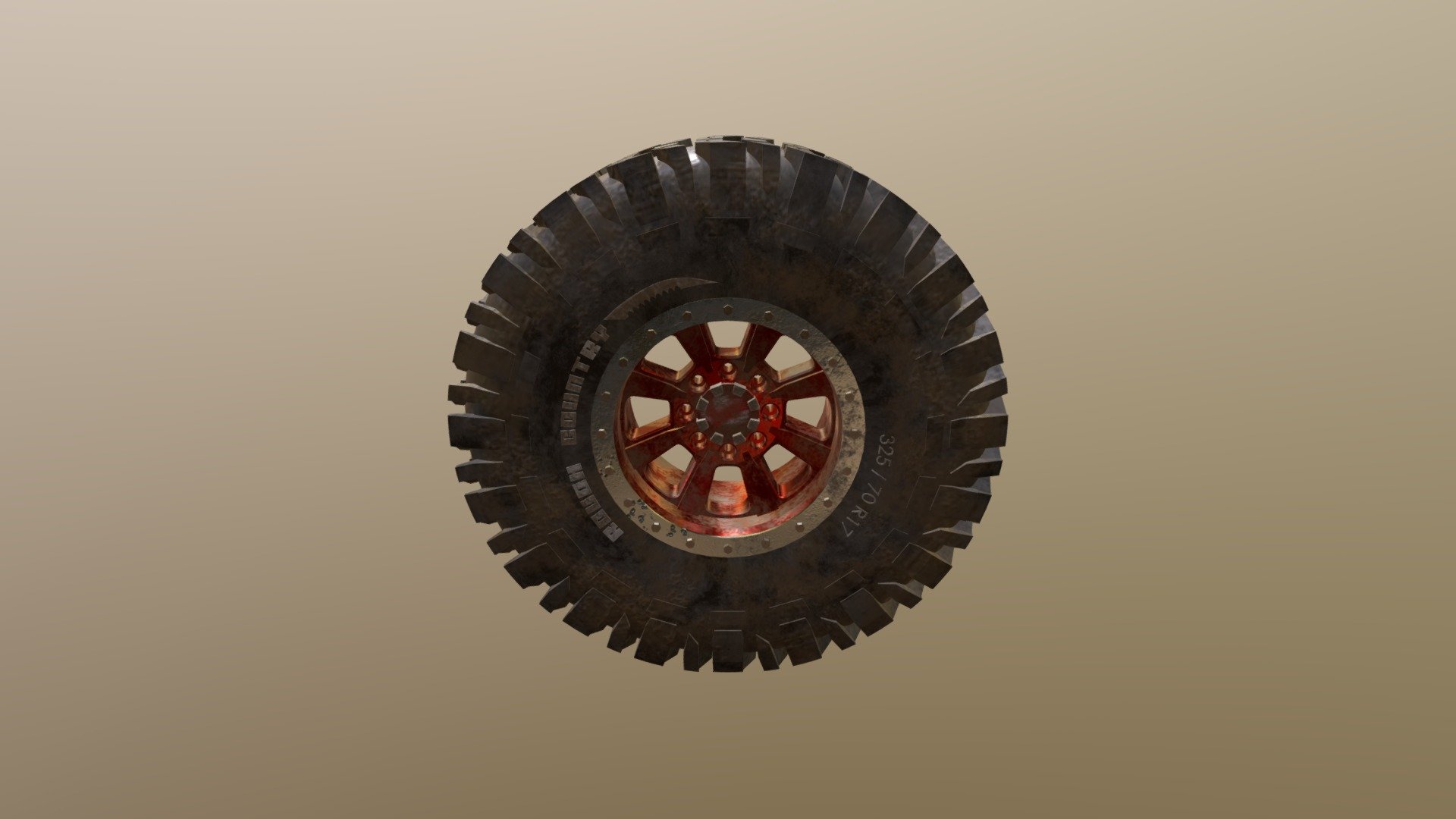 Offroad Wheel and Tire - 3D model by Kaiowaios 3d model
