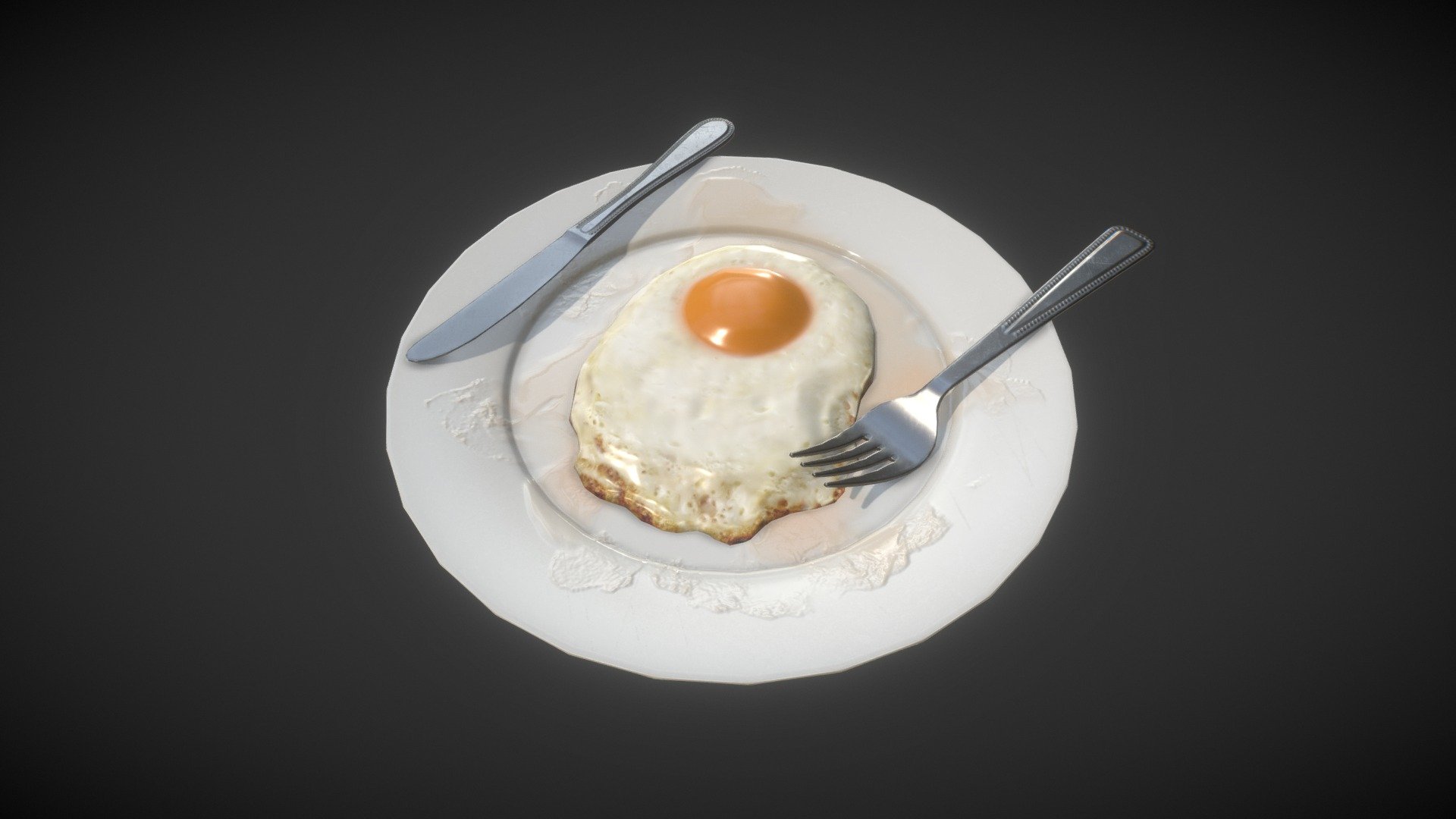 Lowpoly game ready model - Egg Fry - 3D model by J.Seok Lee (@sonaki82) 3d model