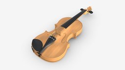 Classic  Violin Light music, violin, instrument, sound, musical, string, classic, play, orchestra, melody, concert, classical, violinist, fiddle, viola, 3d, art, pbr, wood
