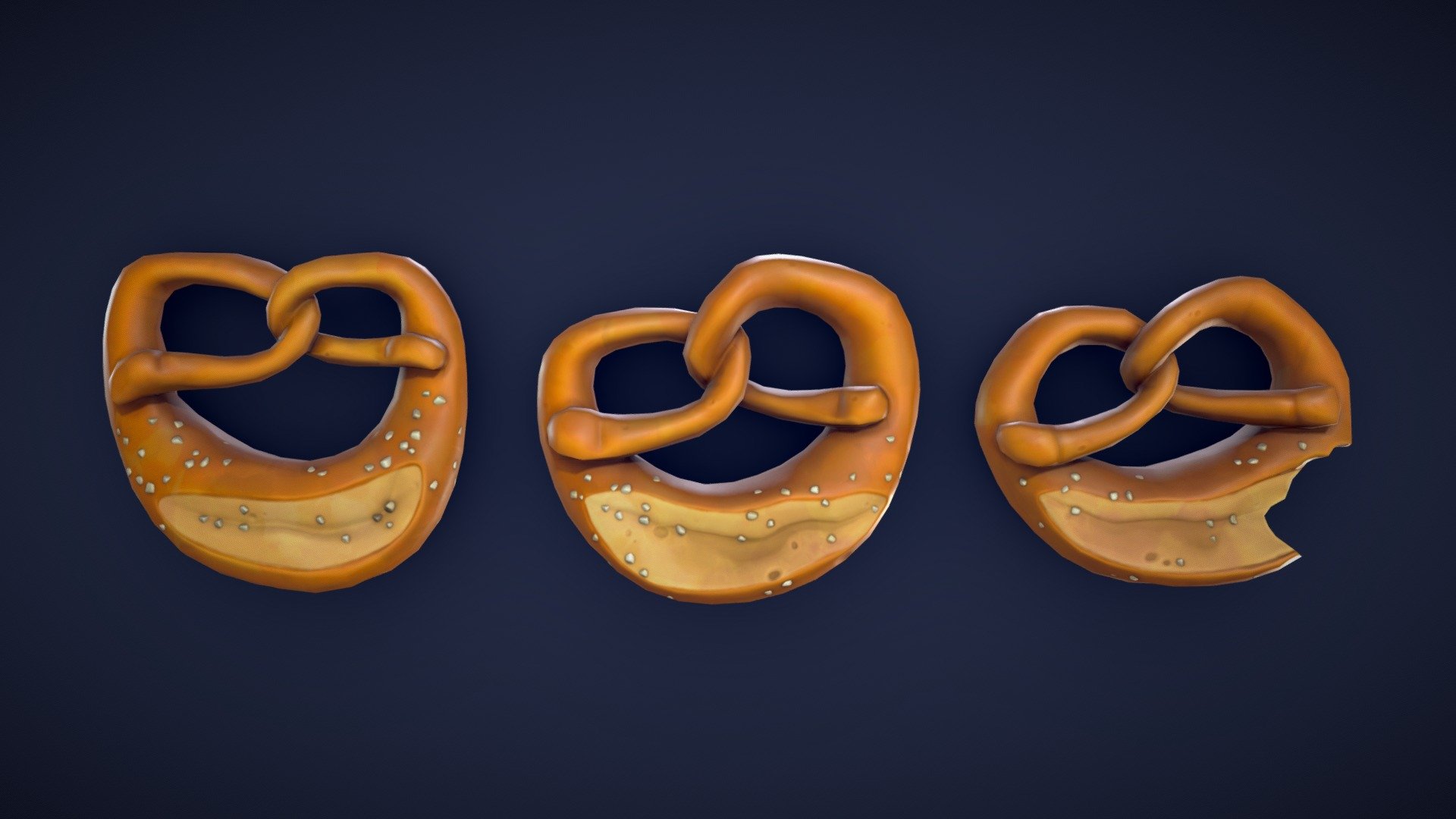 Are you looking for some delicious stylized pretzels to spice up your project? Look no further than this 3D pretzel asset pack, which includes 3 different stylized pretzels. All models are low-poly and optimized for performance and quality. Whether you’re creating a bustling bakery scene or adding a unique touch to your game environment, these pretzels will add some detail to your project!🥨


These assets are also included in the following asset packs:



Stylized Hot Dog Cart - Low Poly

Model information:




Optimized low-poly assets for real-time usage.

Optimized and clean UV mapping.

2K and 4K textures for the assets are included.

Compatible with Unreal Engine, Unity and similar engines.

All assets are included in a separate file as well.
 - Stylized Pretzels - Low Poly - Buy Royalty Free 3D model by Lars Korden (@Lark.Art) 3d model