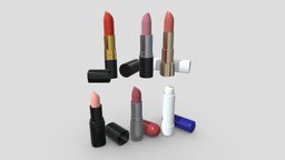 Lipstick Pack luxury, fashion, lips, beauty, accessories, makeup, noir, color, scent, cosmetics, game, low, poly, decoration, lady