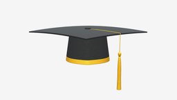Graduation cap with gold tassel hat, school, cap, university, board, college, learning, education, uniform, graduate, graduation, mortar, knowledge, tassel, ceremony, student, black, mortarboard