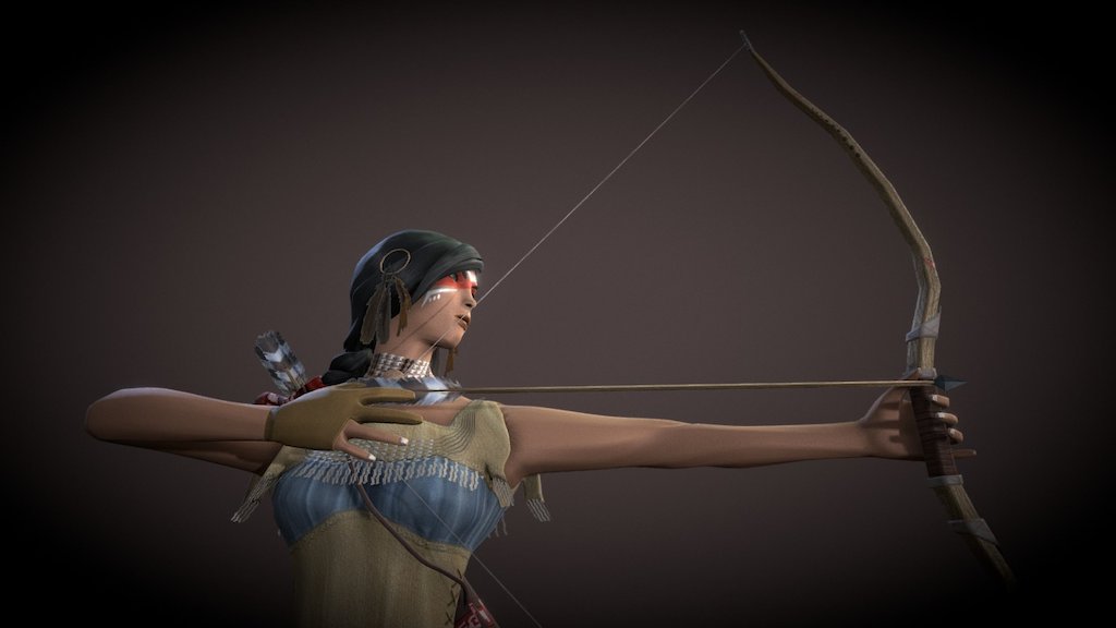 Foehammer LLC's concept for a female American Indian Archer. This is a higher poly version, which I usually don't upload.  Hope you like it! - American Indian Female Archer - 3D model by Vince Dulay (@vincent.dulay) 3d model