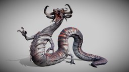 Serpent Dragon horns, snake, scary, scales, serpent, fictionalcharacter, animal, dragon, fictional-character