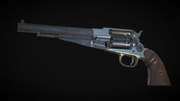 Remington Model 1858 revolver civil, american, remington, pistol, 1858, weapon, hardsurface, gun, colt, war