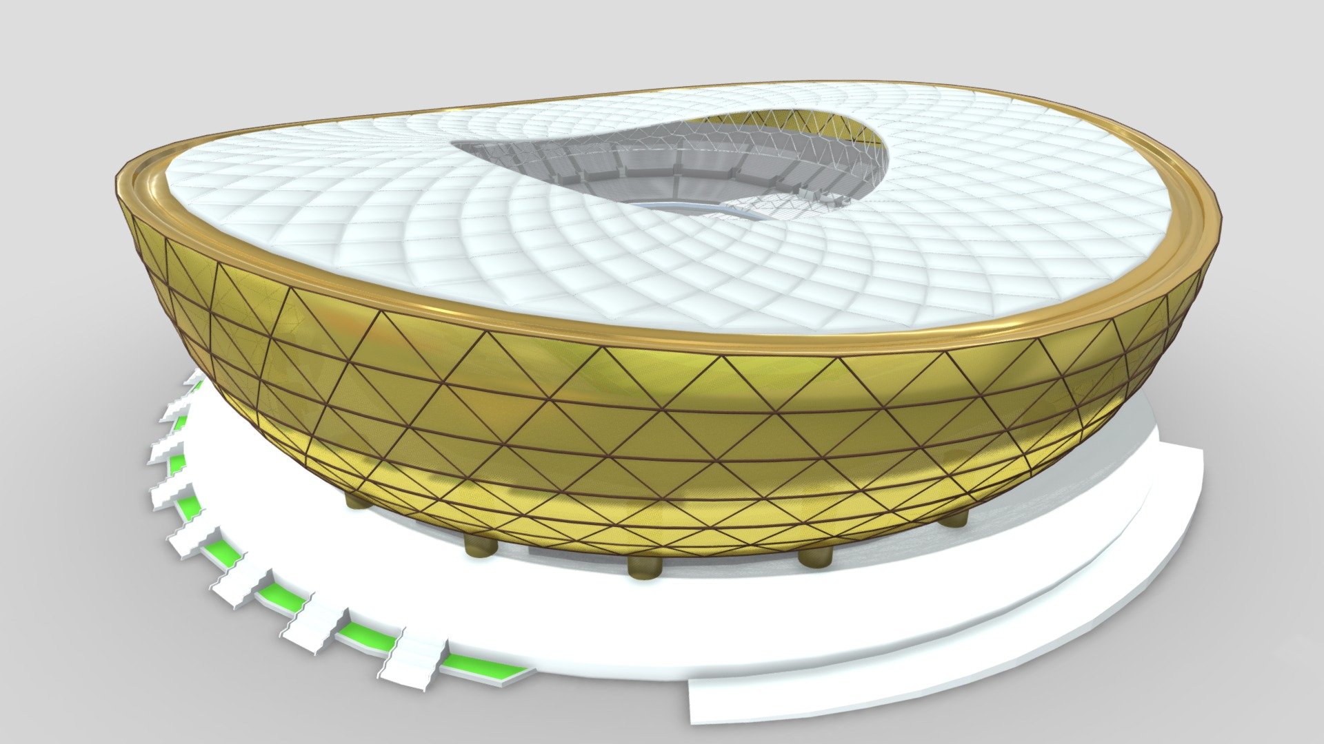Lusail Stadium one of the stadiums where the 2022 Qatar World Cup matches will be played - Lusail Stadium 3D - Buy Royalty Free 3D model by Shin Xiba 3D (@Xiba3D) 3d model