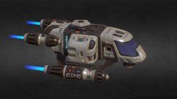 Spaceship midpoly (original concept) blender, sci-fi, ship, concept, spaceship, gameready