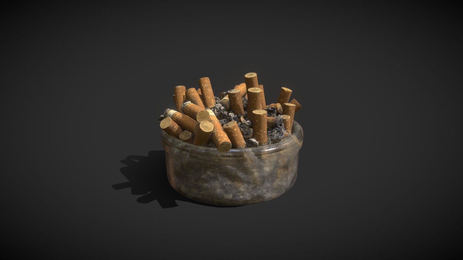 Photogrammetry scan of an old AshTray full of cigarettes created in Reality Capture 
Resculpted and Retextured in Zbrush, Maya,Mari
Game Ready - Glass AshTray - Buy Royalty Free 3D model by FilipMatlak 3d model