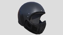 Helmetblack- Low poly wearable game Helmet bike, traffic, sports, bullet, biker, royalenfield, lowpoly, helmet, race, gameready