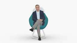 001058 man in suit seat in armchair suit, style, people, seat, clothes, miniatures, realistic, character, 3dprint, model, man, human, male