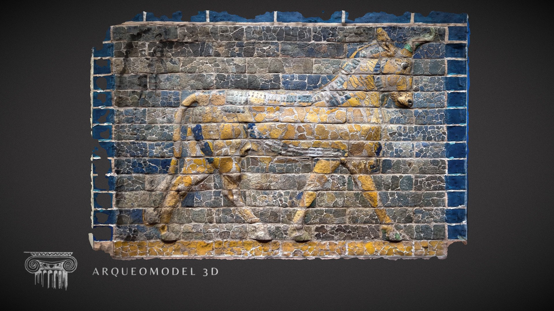 Animal symbol from Ishtar Gate from ancient Babylon city at the Iraqi national museum in Baghdad, capital city of Iraq - Animal Ishtar Gate | IRAQ - Buy Royalty Free 3D model by Arqueomodel3D (@juanbrualla) 3d model