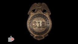 IFD 618 office, police, bronze, historic, eagle, fighter, university, indianapolis, jacket, indiana, department, shiny, metal, fire, real, creaform, badge, fd, 612, wear, ifd, honor, pd, iupui, purdue, offical, 3d, scan, history, dept