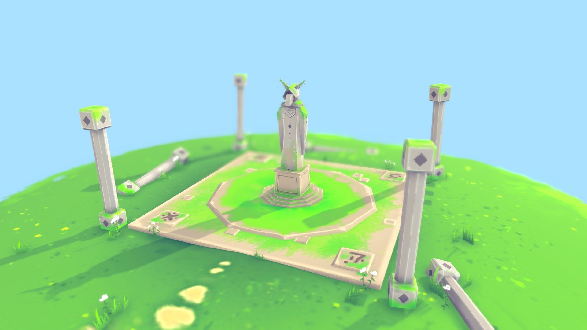 **Elf Lord Temple - Low poly handpainted stylized **

Wish you all have a very Happy New year 2022 :D ,
this is my first model i made in 2022.

so really excited to share with you all :)

*This is a low poly handpainted stylized Game level design
Elf lord temple overgrown my own concept. *

Demo FPS play here https://playcanv.as/p/w1q4HBnG/

this is best for low poly games or mobile games,so feel free to use it in your upcoming games or projects you are working on.

Contents you will get
1 FBX with textures embedded
1 gLTF with textures embedded
All textures (Base color and Opacity map)
*All textures are 512x512, it will not consume the memory when rendering or playing in realtime :) *

Please leave a comment and share your views,also if you are buying the model please rate the model and write a review.

Thank you! 

Follow me : 

Artstation : https://www.artstation.com/imkarthik
Linkedin : https://www.linkedin.com/in/imkarthiknaidu/
Instagram : https://www.instagram.com/K3DART/ - Elf Lord Temple - Low poly handpainted stylized - Download Free 3D model by Karthik Naidu (@Karthiknaidu97) 3d model