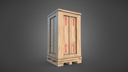 Stylised Large Wooden Box storage, wooden, industry, fbx, props, box, game-ready, game-asset, substancepainter, asset, game, 3d, pbr, low, model, wood, stylized, container, industrial