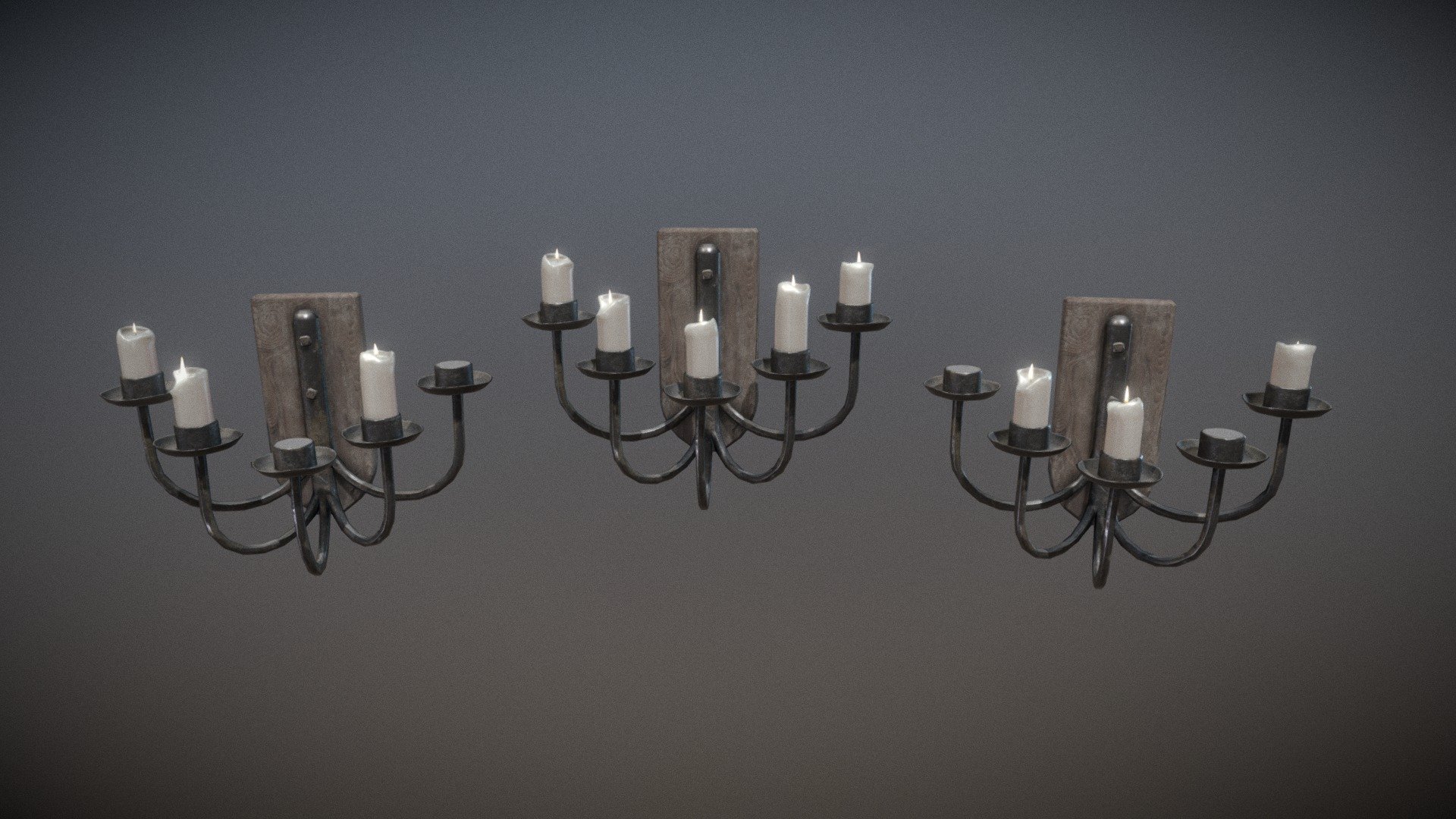A set of 3, three poles wall chandelier

LODs done by hand at 50% increments

Part of the “Old Tavern” set - https://goo.gl/KuknSf Part of the “Old” series - https://goo.gl/XWypwo - Set of Wall Chandeliers - Buy Royalty Free 3D model by inedible.red (@inediblered) 3d model