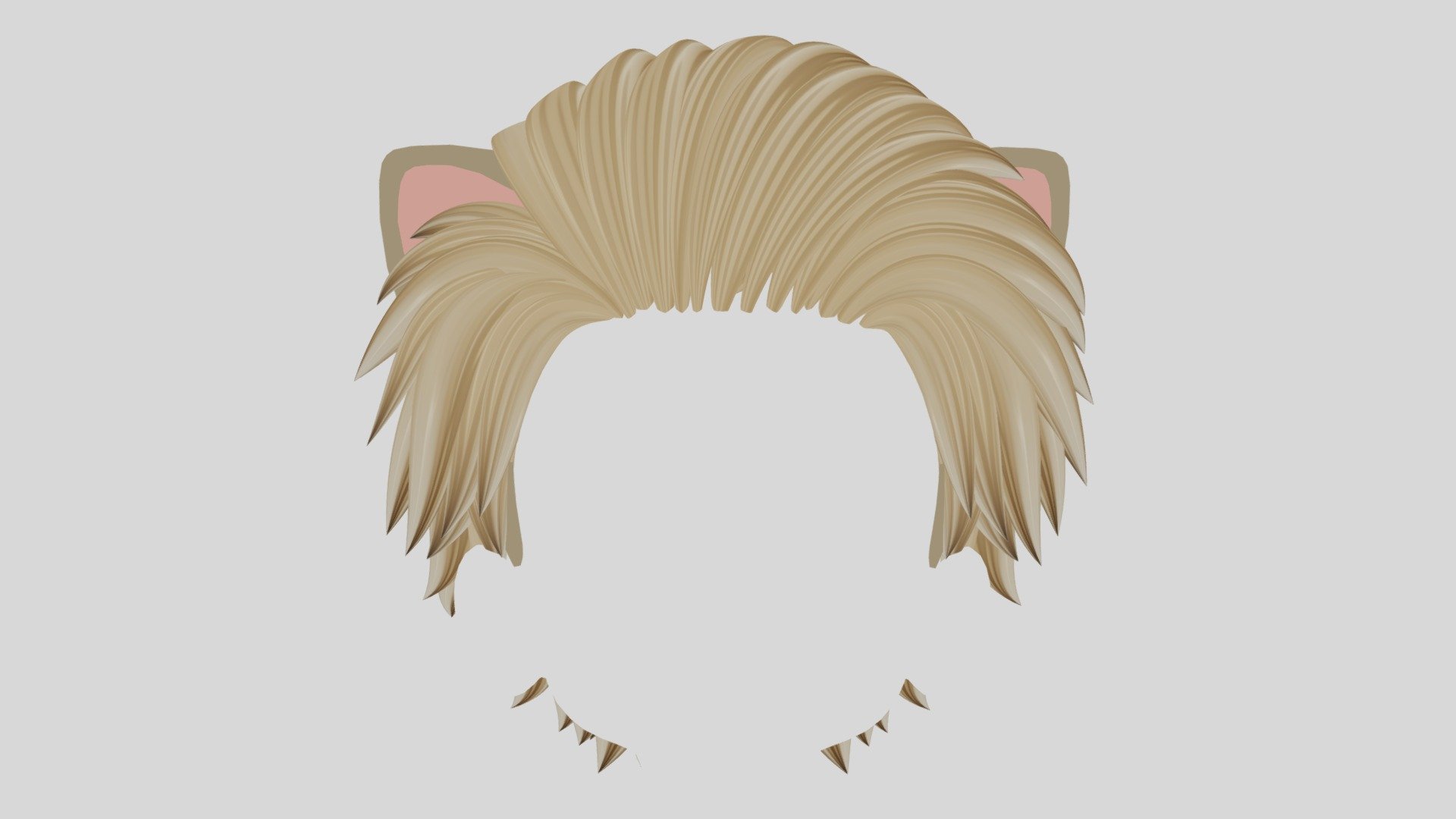 Cute cat ears &amp; editable bezier curves based hair ready to be converted into mesh. Includes the bevel object to modelate the bevel hair shape and thickness of the hair if required. Material features five different color textures (Blonde, Black, Brown, Pink and Red Hair) or you can remove the texture to easily cutomize it to any color.

The Hairbase included is ready to match with the Anime Character Basemesh (skfb.ly/oqsxJ), but the hair assets are easily adaptable to any head shape!.

💮 If you liked my work remember to Follow me and Share! 🧸 💬 Commissions Open: ko-fi.com/Tsubasa_Art ☕🌸 !! - Anime Hair (Swept-back Style) & Cat Ears - Buy Royalty Free 3D model by Tsubasa ツバサ (@Tsubasa_Art) 3d model