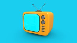 Vintage TV cube, tv, vintage, stylized