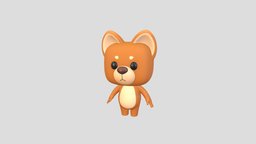 Cartoon Dog body, cube, cute, little, baby, dog, toy, figure, mascot, doll, mammal, puppy, brand, canine, character, cartoon, animal, monster, simple