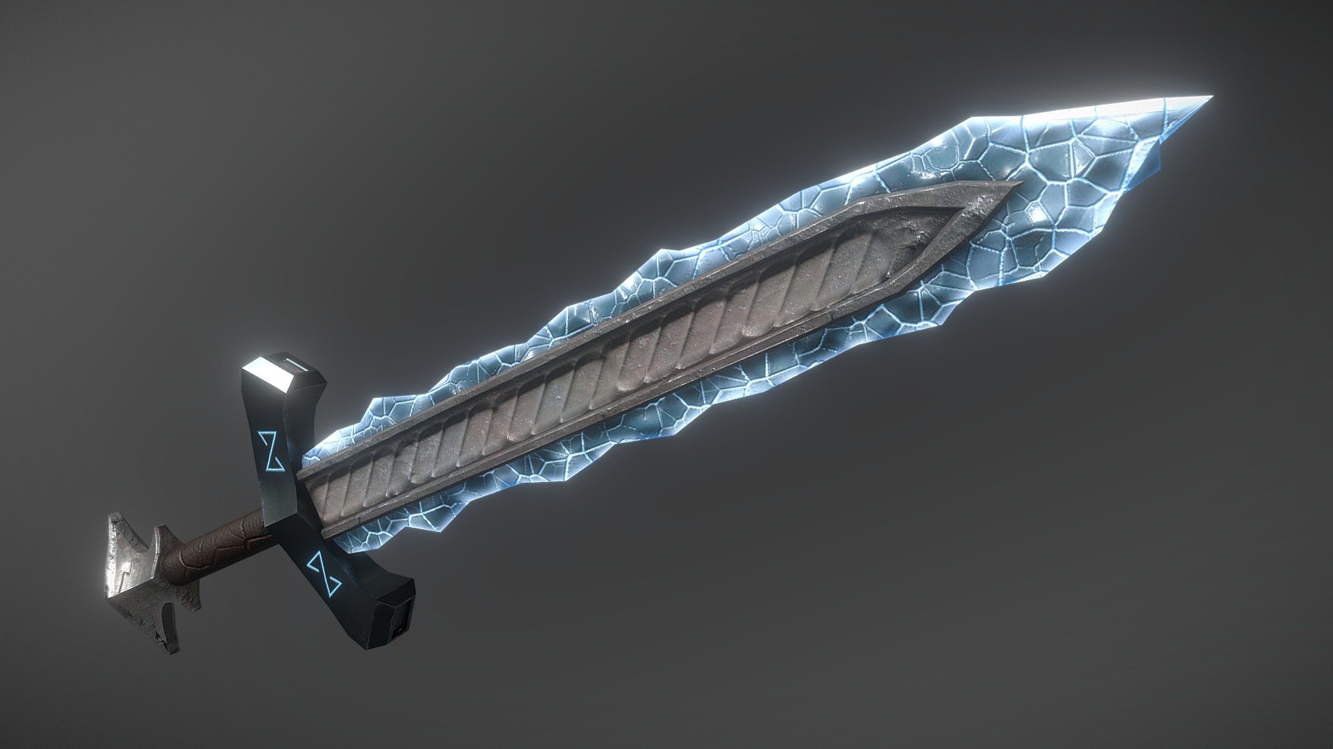 1-day low poly sword project - Frost Sword - 3D model by Nick Neissa (@NNeissa) 3d model