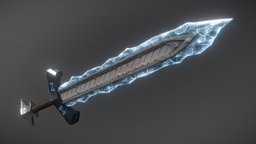Frost Sword low-poly-game-assets, weapon, sword, stylized