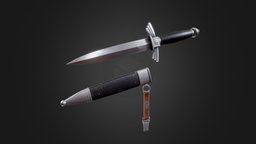 NSFK Knife ww2, german, unrealengine, coldweapon, ww2weapons, nsfk, knife, unity, pbr, lowpoly, mobile, dagger