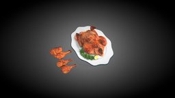 Grilled Chicken food, chicken, fastfood, realistic, grilled, pbr-game-ready, modeling, unity3d, 3d, texture, pbr