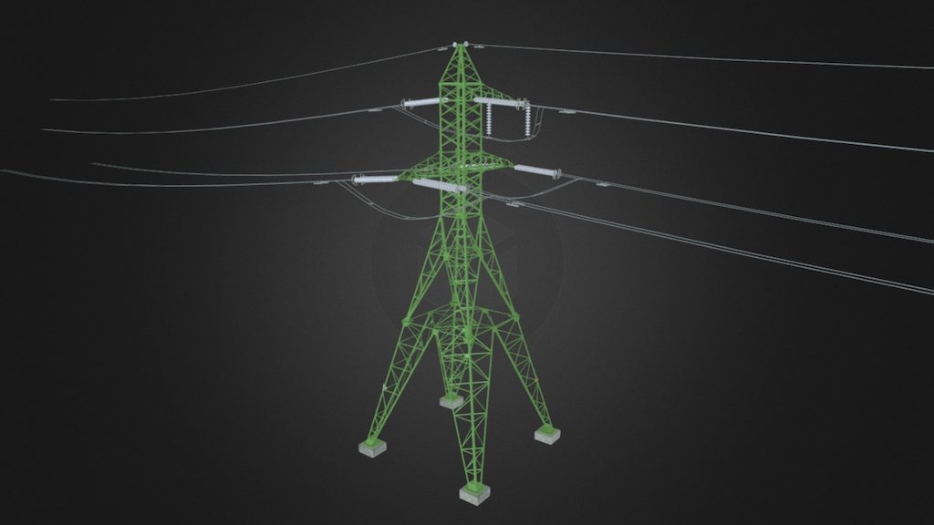 330 kV power lines &lsquo;'model 2'&lsquo; - 330 kV Power Lines - 3D model by GuntarsM 3d model