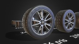 Sport Car wheel (w/ LODs) wheel, tire, sports, game-ready, lods, blender, car