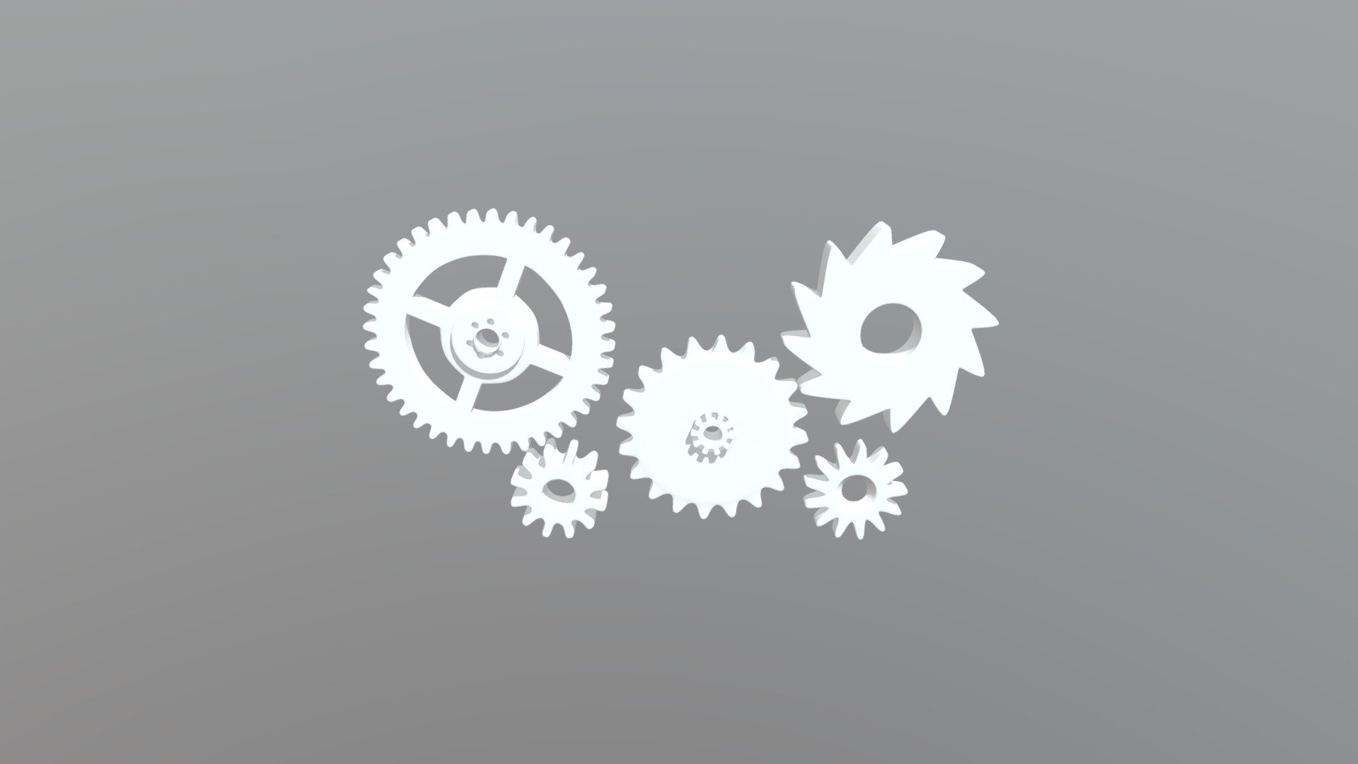 Five different types of gears - Gears - 3D model by Sean_McCarty_ 3d model